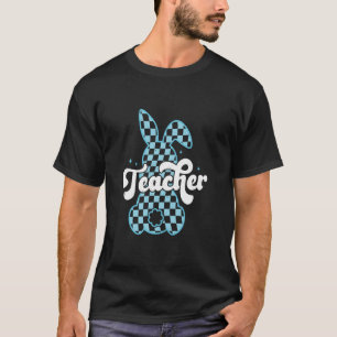 Teacher Bunny Chequerboard Easter Fun T-Shirt