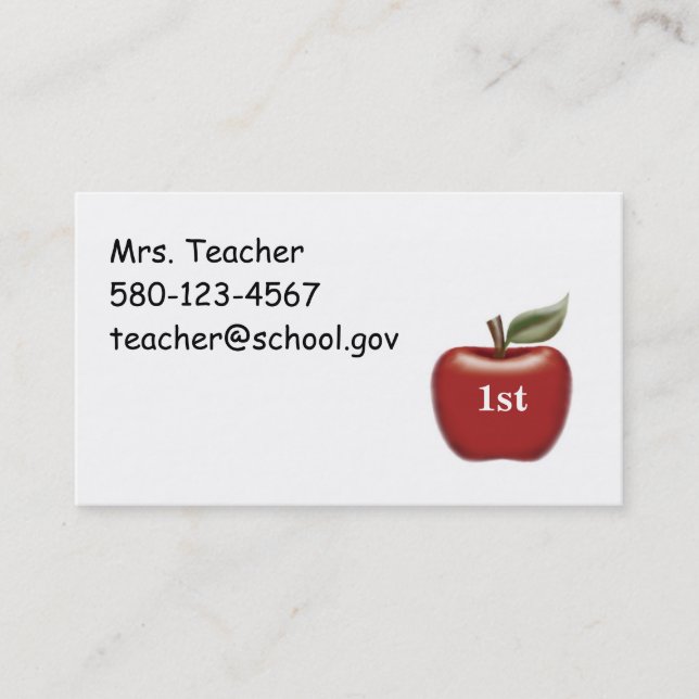 Teacher Business Card (Front)