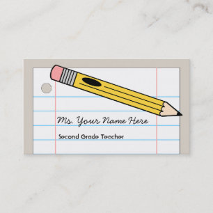 Teacher Business Card - Pencil and Paper