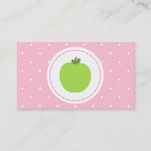 Teacher Business Card - Pink With White Polka Dots