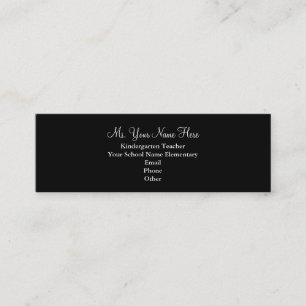 Teacher Business Card - Slim Zebra Print