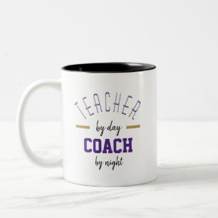 Teacher by Day, Coach by Night Two-Tone Coffee Mug
