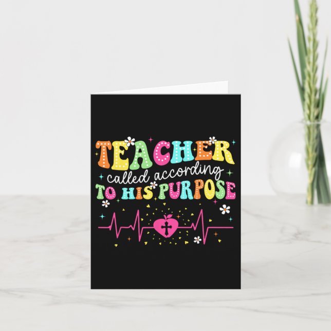 Teacher Called According To His Purpose Christian  Card (Front)