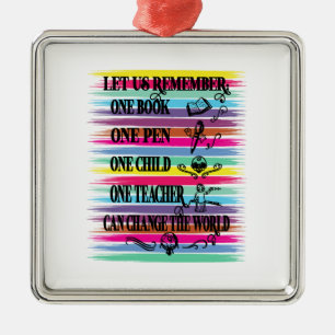 Teacher Can Change The World Metal Tree Decoration