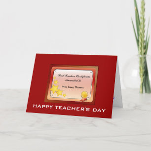 Teacher Certificate(Personalise) Holiday Card