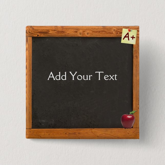 Teacher Chalkboard 15 Cm Square Badge (Front)