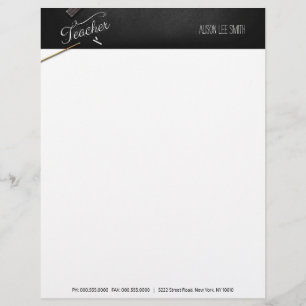 Teacher chalkboard custom letterhead