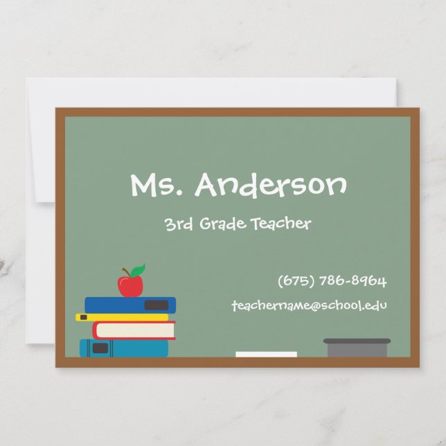 Teacher Chalkboard Large Business Cards (Front)