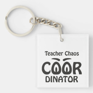 Teacher Chaos Coordinator - Funny Groovy Educator  Key Ring