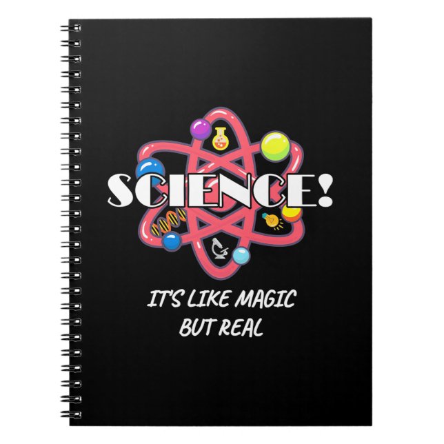 Teacher Chemistry Science Is Like Magic But Real Notebook (Front)