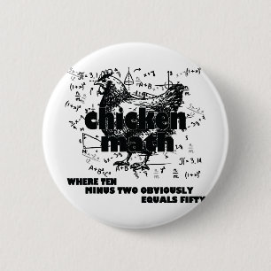 Teacher Chicken Math Mathemachicken Funny Chicken  6 Cm Round Badge