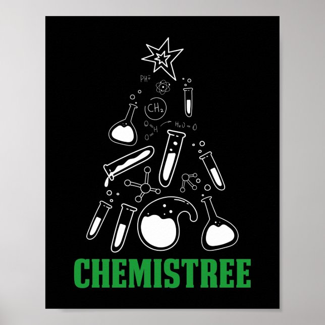 Teacher Chmistree Funny Christmas Pun Poster (Front)