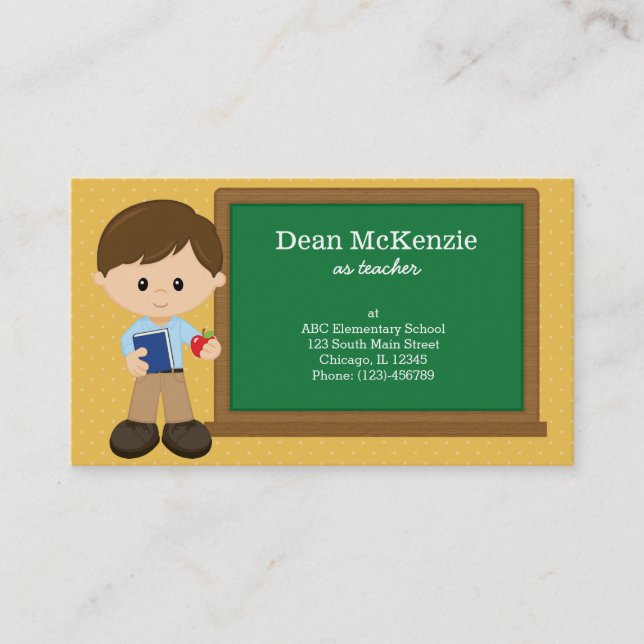 Teacher * choose background colour business card (Front)