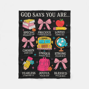 Teacher Christian God Says I Am Faith Religious Bi Fleece Blanket