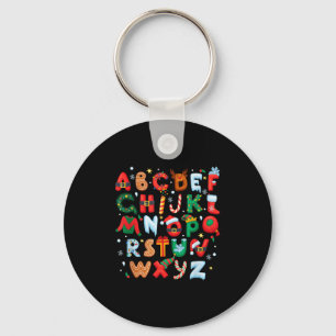 Teacher Christmas Alphabet Back To School Holiday Key Ring