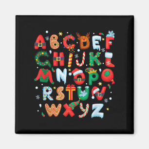 Teacher Christmas Alphabet Back To School Holiday Magnet
