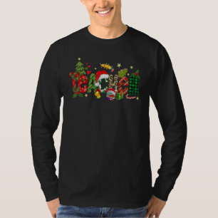Teacher Christmas Books Santa Leopard Plaid Cakes  T-Shirt