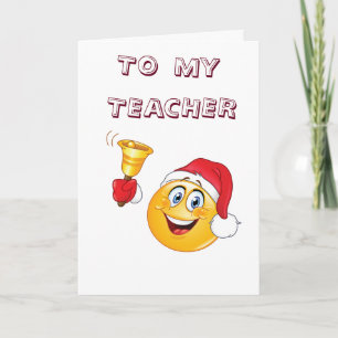**TEACHER** CHRISTMAS EMJOI SAYS-MERRY CHRISTMAS HOLIDAY CARD