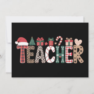 Teacher Christmas Life Teach Love Inspirational  Invitation