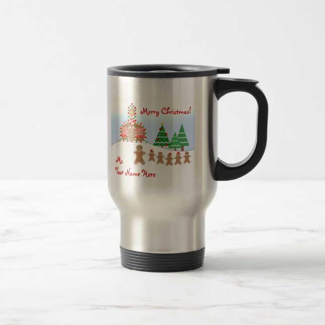 Teacher Christmas Mug - Gingerbread Scene (Right)