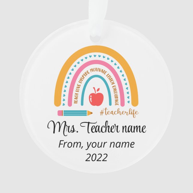Teacher Christmas Ornament - Personalised (Front)