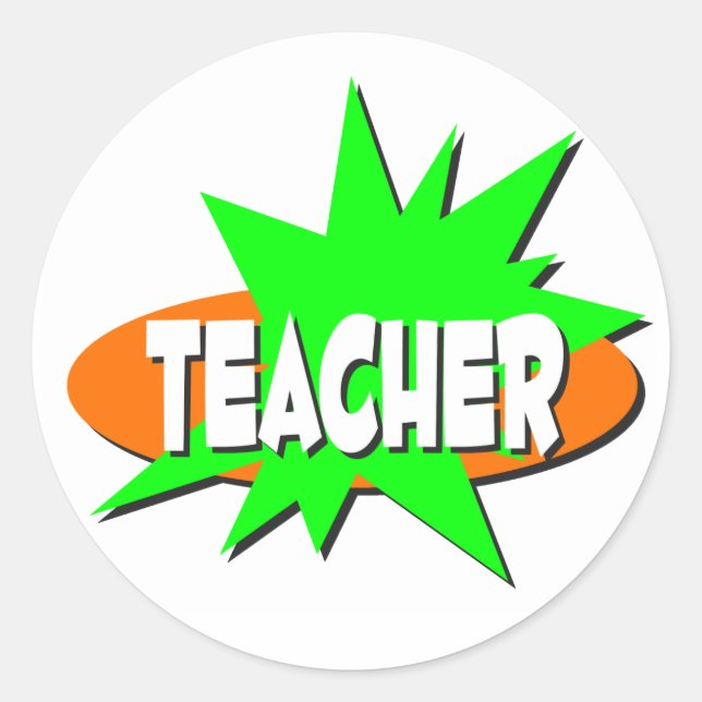 Teacher Classic Round Sticker (Front)