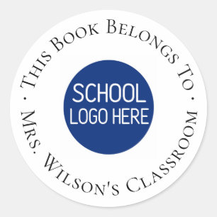 Teacher Classroom Bookplate Classic Round Sticker