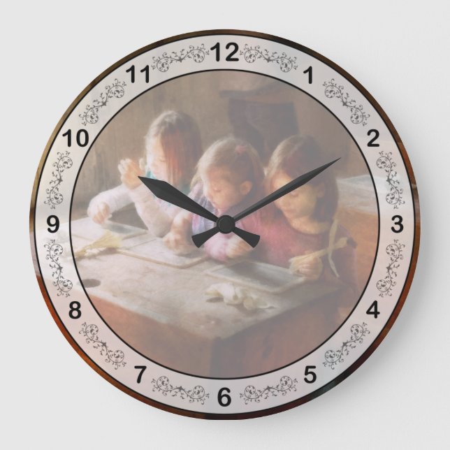 Teacher - Classroom - Education can be fun  Large Clock (Front)