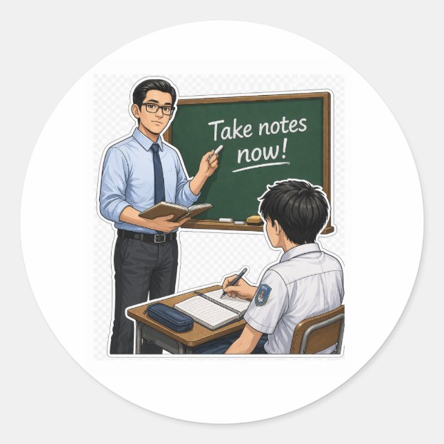 Teacher Classroom Illustration Sticker (Front)