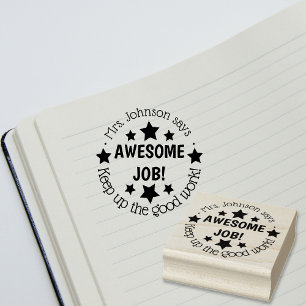 Teacher Classroom Library star Silhouette Rubber Stamp