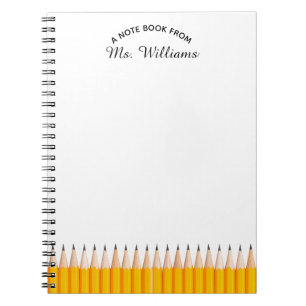 Teacher Classroom Pencil Custom Name Notebook
