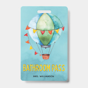 Teacher Classroom School Bathroom Pass ID Badge