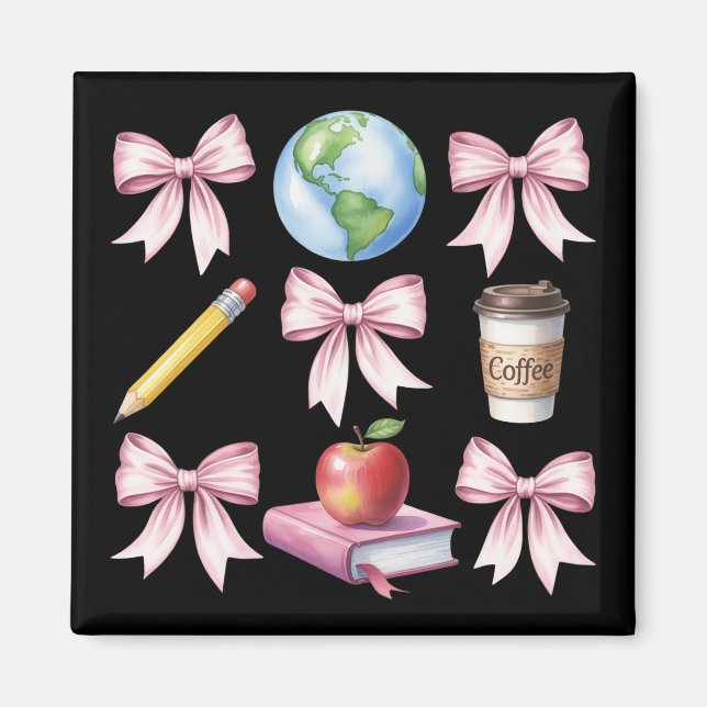 Teacher Coffee Bow Cute Appreciation Gifts  Magnet (Front)