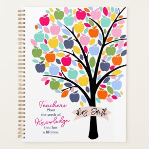 Teacher Colourful apple Tree thank you gift Planner