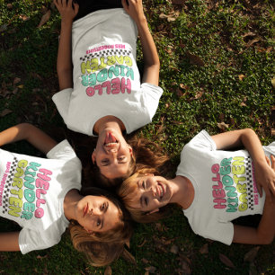 Teacher colourful retro kindergarten t-shirt