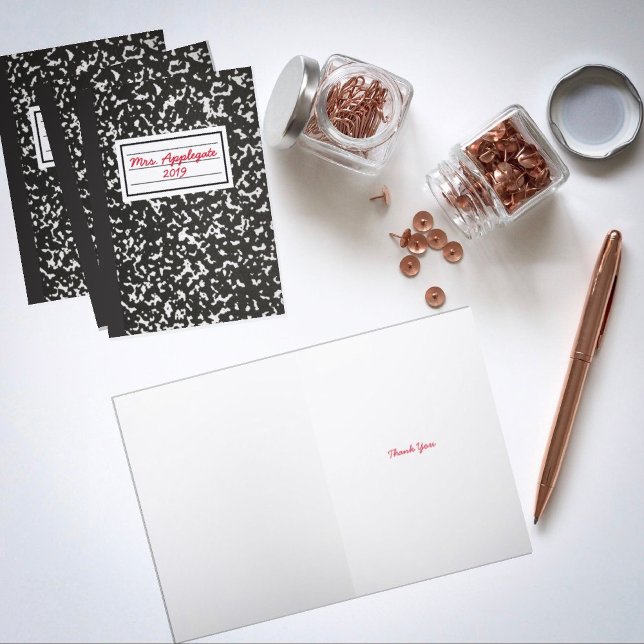 Teacher Composition Notebook Thank You Card (Creator Uploaded)