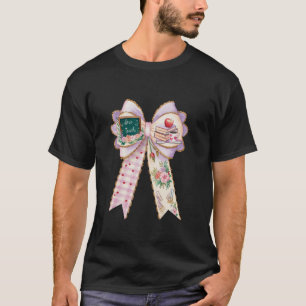 Teacher Coquette Bow And Apple Teacher Appreciatio T-Shirt