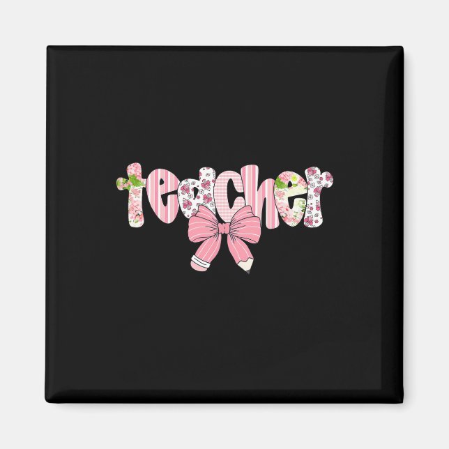 Teacher Coquette Bow Back To School First Day Of S Magnet (Front)