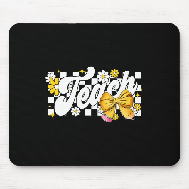 Teacher Coquette Bow Teacher Appreciation Back To  Mouse Pad (Front)