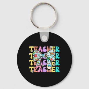 Teacher Coquette Bow Teacher Life Back To School W Key Ring