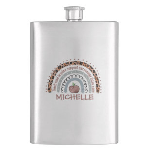 Teacher Core Values Rainbow Hip Flask