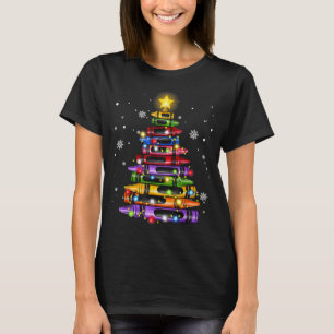 Teacher Crayon Christmas Tree Lights Student Schoo T-Shirt