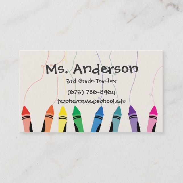 Teacher Crayons Business Card (Front)