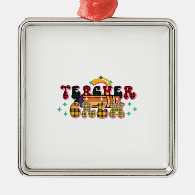 Teacher Crew Metal Tree Decoration (Front)