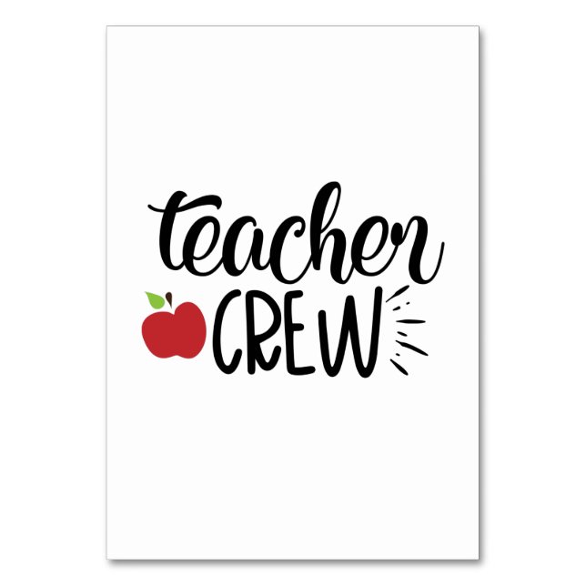 Teacher Crew Table Number (Front)