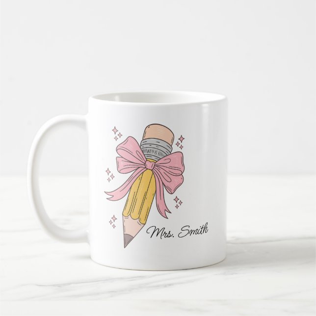 Teacher cup, Custom Teacher teacher gift  Coffee Mug (Left)