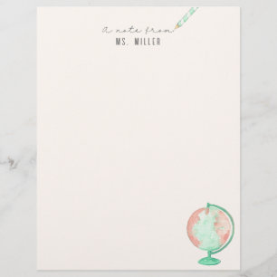 Teacher Custom Notecards Letterhead