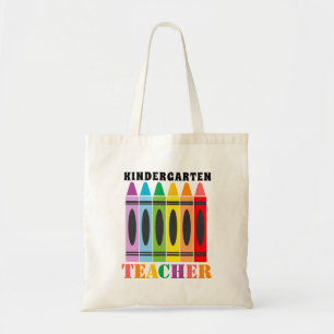 Teacher Cute Colourful Rainbow Crayons Tote Bag