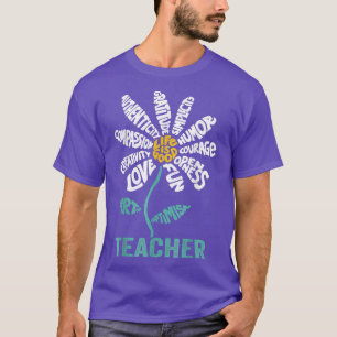 Teacher Daisy Teach School Sunflower T-Shirt