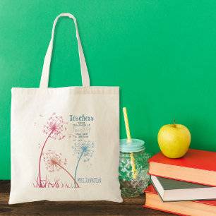Teacher dandelion  tree thank you gift tote bag